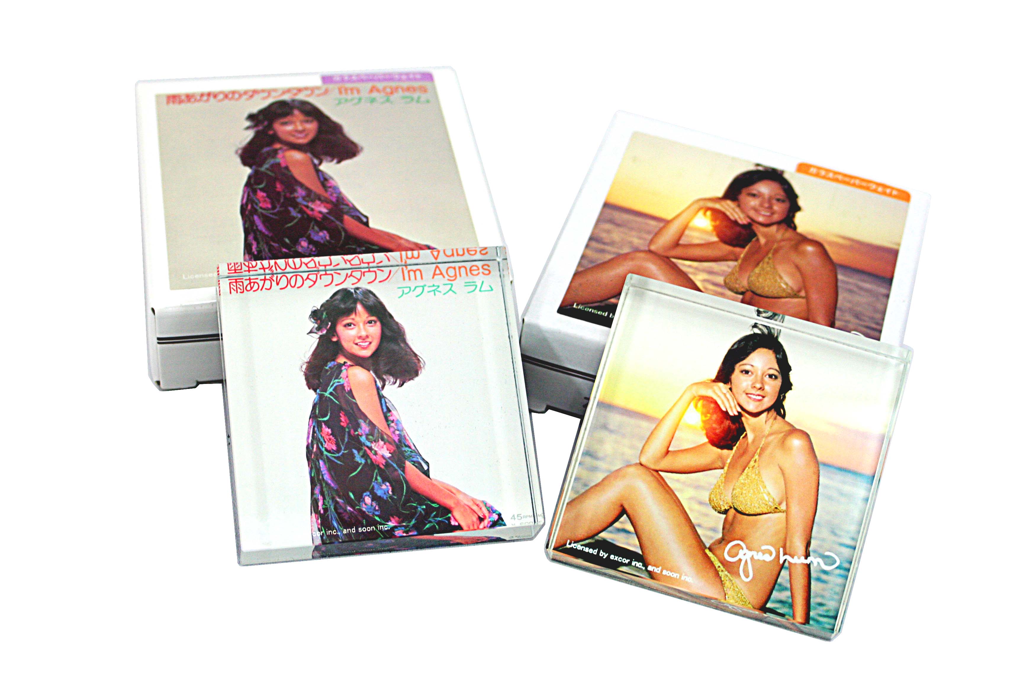 アグネスラムレコジャケガラスペーパーウエイト